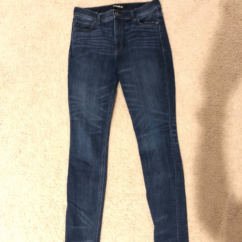 Express High Waisted Denim Jean Leggings